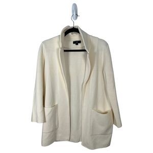 J. Crew 365 Sophie Open Front Cardigan Blazer Sweater Knit Jacket Cream Small
